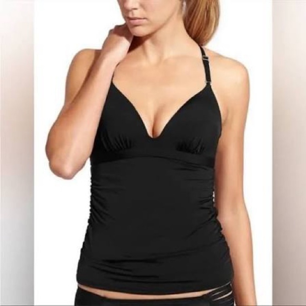NEW!! Women’s Athleta Prism Back Tankini Top Black Size L